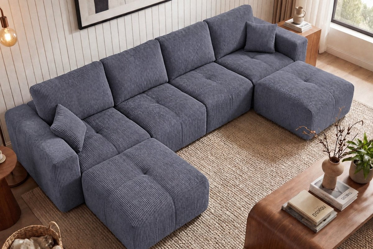 InnovarHome Elara Grid-Tufted Modular Sofa - Innovar